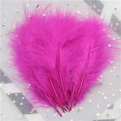 50 шт. куриное перо 10-15 см 4-6 дюймов натуральные перья индейки DIY Plumas ремесла для карнавала Хэллоуин Рождество - Цвет: rose red 50pcs