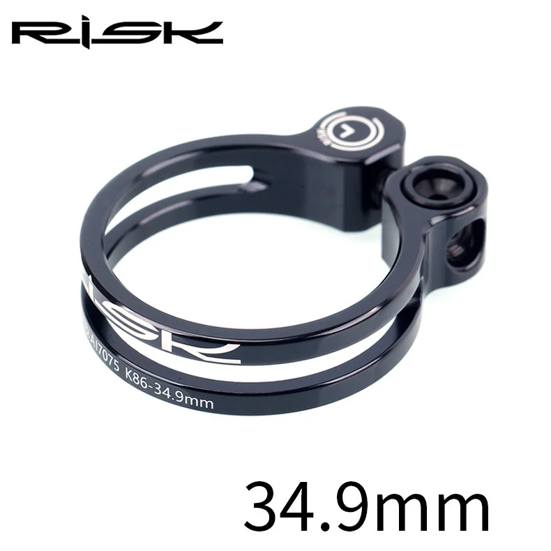 34.9mm-Balck Риск Алюминиевый зажим для сидения велосипеда 31,8/34,9 мм сверхлегкие болты из титанового сплава MTB дорожный велосипед Подседельный штырь зажим аксессуары для велосипеда - Цвет: 34.9mm-Balck