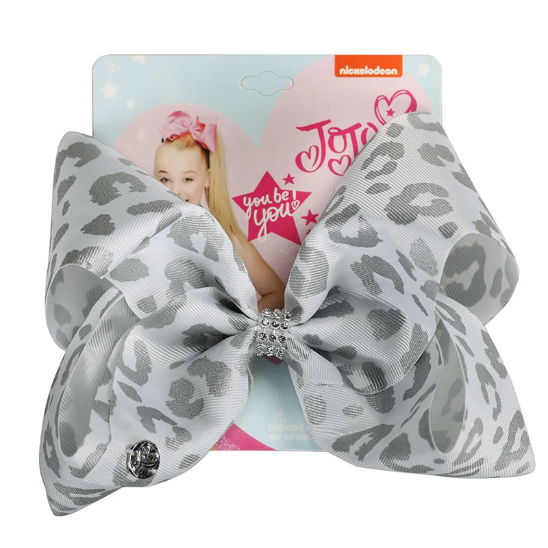 2 8 ''Jojo Siwa банты большие банты для волос для девочек с зажимами Единорог печатная резинка заколка для волос Детские аксессуары для волос - Цвет: 2