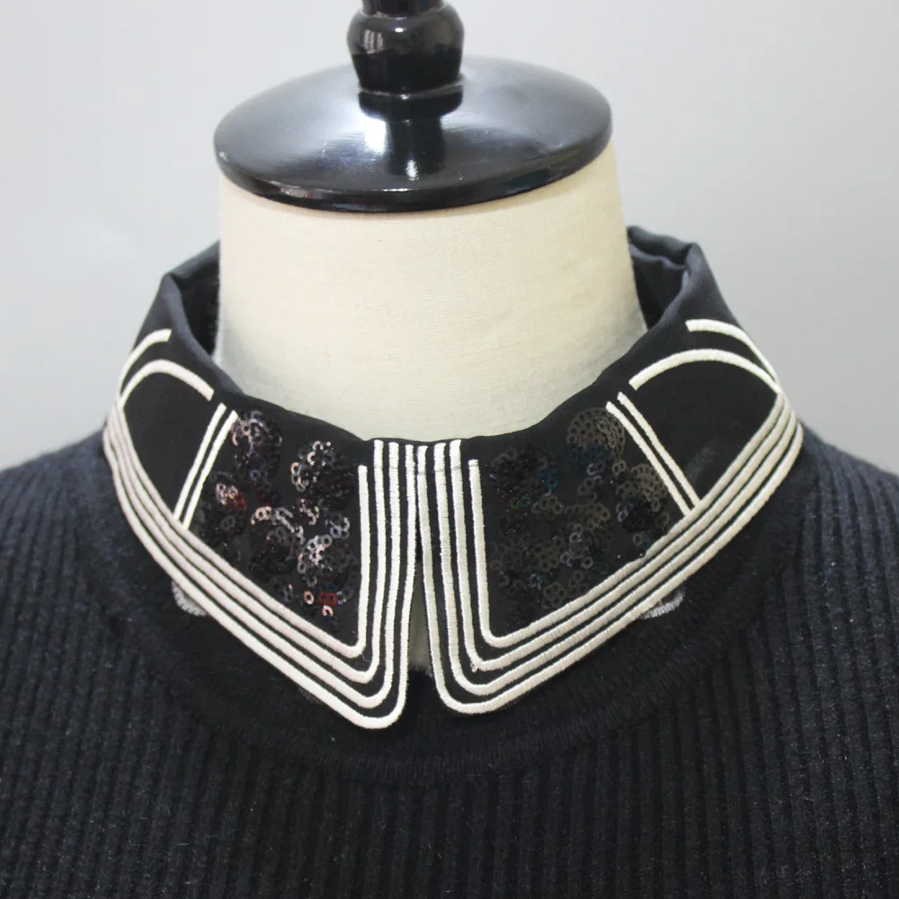 

Fashion Shinny Fake Collar for Women Shirt False Collar Tie Vintage Blouse Tops Detachable Collar Necklace Clothes Accessories