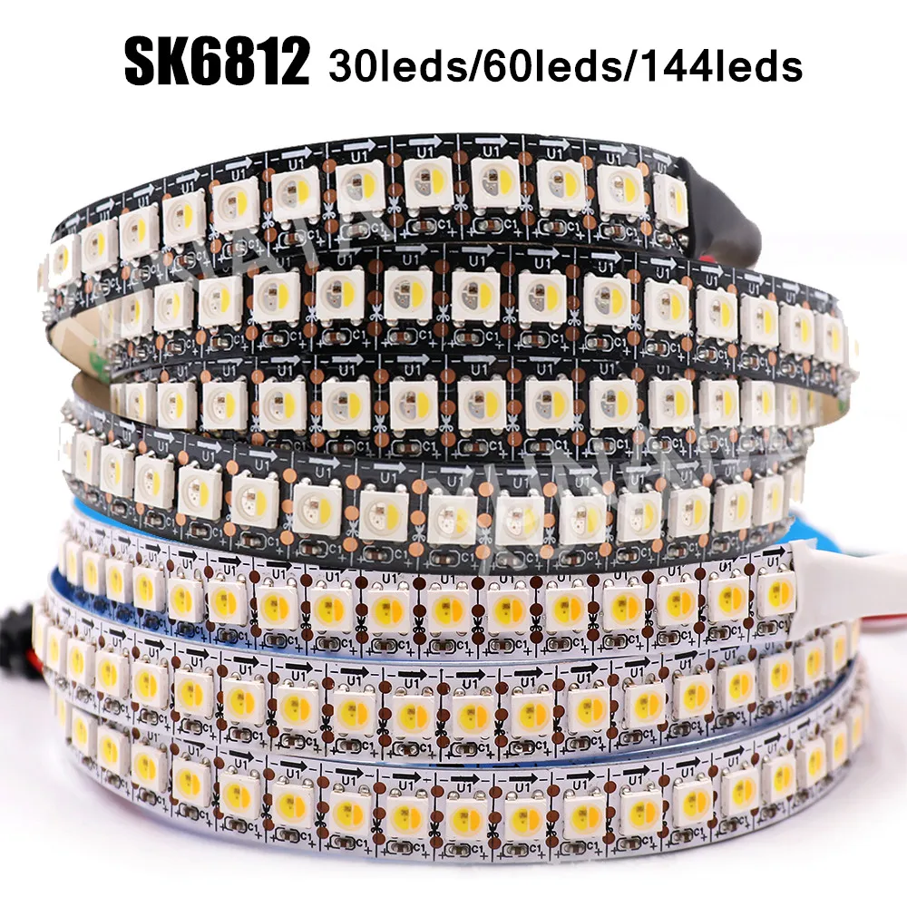 DC 5V SK6812 RGBW RGBCW RGBNW WWA Led Strip 4 in 1 Similar WS2812B 30 60 144 LEDs Individual Addressable Led Light 1m 2m 5m