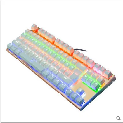 

Oimaster" K28 87 Key Keyclick Machinery Keyboard Computer USB Cable Backlight Shining Game Metal Lol
