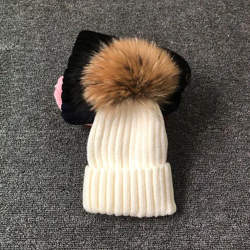 2019 зимняя меховая шапка с помпоном для детей, вязаная шапочка, зимние детские шляпы высокого качества, шапка для детей, меховые шапки с