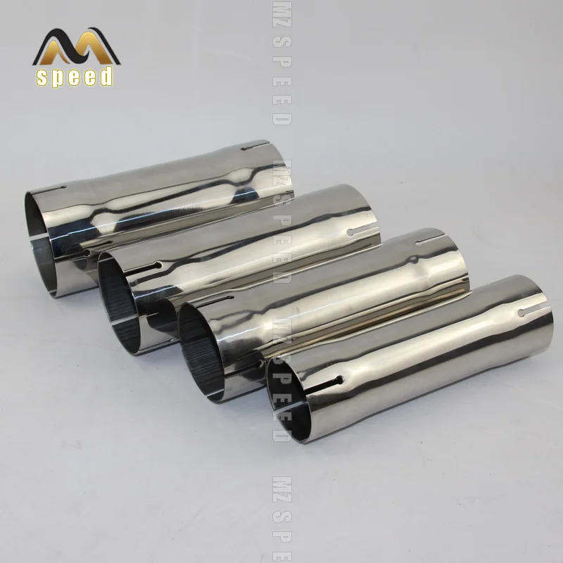 The car accessories 304 stainless steel tube muffler expanded caliber connector 54mm 66mm 73mm 80mm 4 slot universal sleeve pipe fitting exhaust pipe round pipe fitting stainless steel pipe