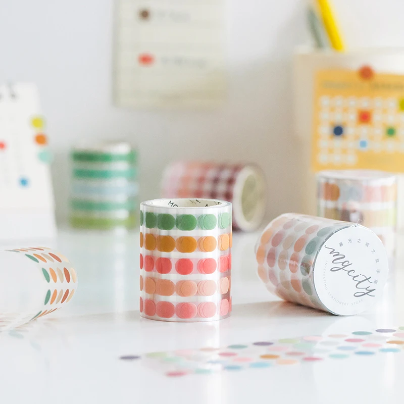 5*300cm color dots decorative adhesive washi tape masking tape DIY scrapbooking sticker label Japanese stationery Yoofun