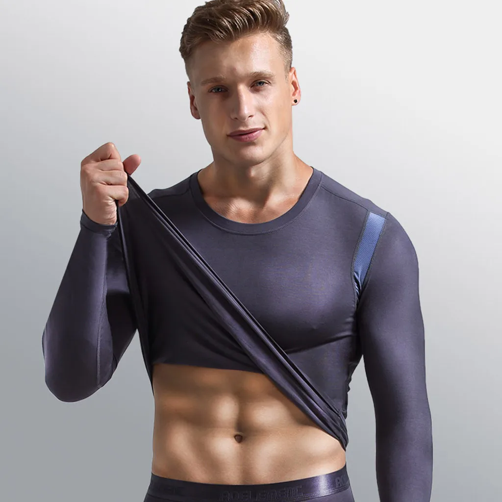 Термальный набор, мужское длинное термобелье, разделяющее пулю, дышащая эластичная термо рубашка, термобелье, кальсоны, зимнее Мужское нижнее белье, теплое