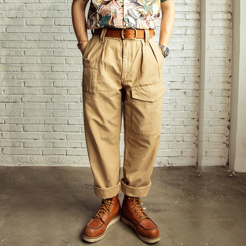 NC-0002 US Military Style Cargo Pants Mens 10oz Cotton Vintage OG107 Loose Casual Trousers 2