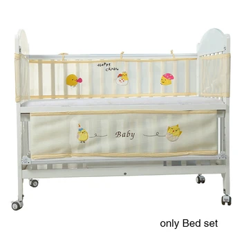 

Collision-Proof Nursery Washable Mesh Half Around Crib Breathable Cartoon Printing Safety Baby Summer Portable Bed Bumper