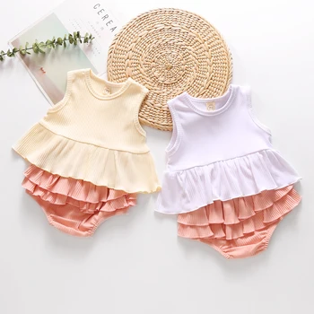 

AA Cute Baby Girls Clothing Summer Kids Baby Girl Clothes Set Solid Color Vest Tops Ruffled Shorts 2Pcs Toddler Outfits