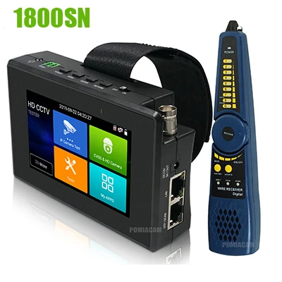 Хаки up-date IPC1800SN cctv тестер монитор 8MP TVI CVI CVBS 4 к H.265 IP камера тестер, кабель tracer Быстрый ONVIF IPC тестер с портом POE - Цвет: Хаки