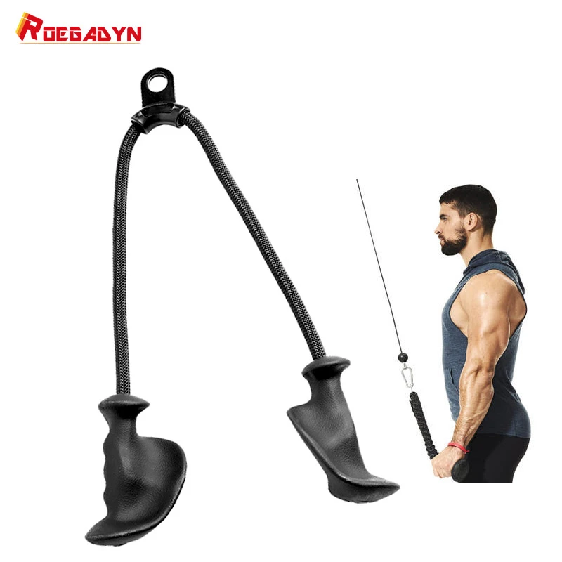 Gym Triceps Ropes Fitness Heavy Duty Pull Down Handles Back Arm Muscle