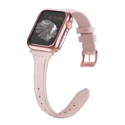 Для Apple watch band 38 мм 40 мм 42 мм 44 мм ремешок из натуральной кожи с мягким защитным чехлом из ТПУ для iWatch series 4 3 2 1