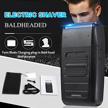 

Baldheaded Machine Cordless Men Twin Blade Reciprocating Double-head Razor Rechargeable Electric Shaver AC/DC Electric Razors