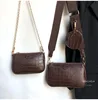 Vintage Crocodile women shoulder bag luxury designer wide strap Crossbody bag chain Sling bag pu leather ladies 3 bag set wallet ► Photo 2/6