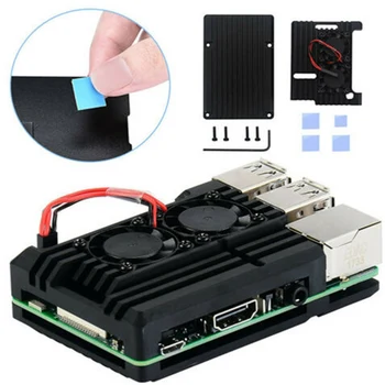 

For Raspberry Pi 4B Protect Box Case Cover Fast Heat Dissipation w/ Cooling Fan