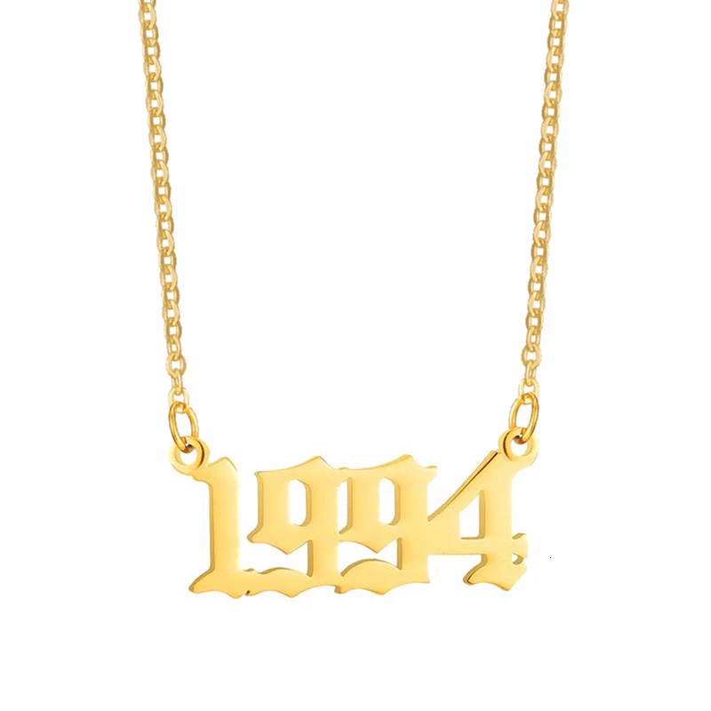 Vnox нержавеющая сталь рождения год ожерелье для женщин серебряный золотой тон чокер BFF на заказ подарок на день рождения на годовщину регулируемый - Окраска металла: 1994