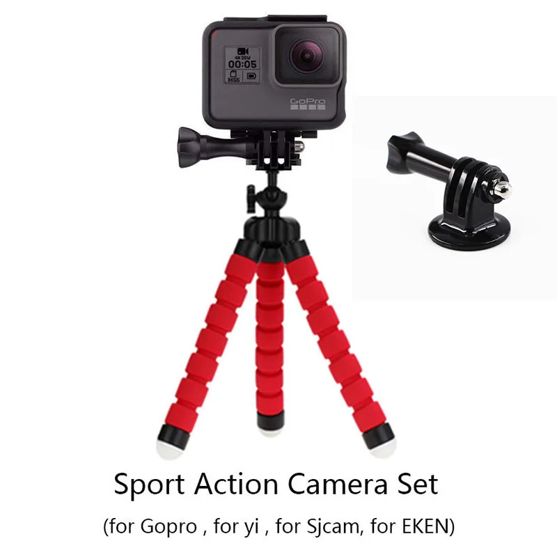 Action Camera Set Гибкая Спортивная экшн-камера аксессуары рукоятка для Gopro Go Pro Hero 7 6 5 4 ручной Дайвинг селфи палка Крепление для Yi 4K - Цвет: Action Camera Set