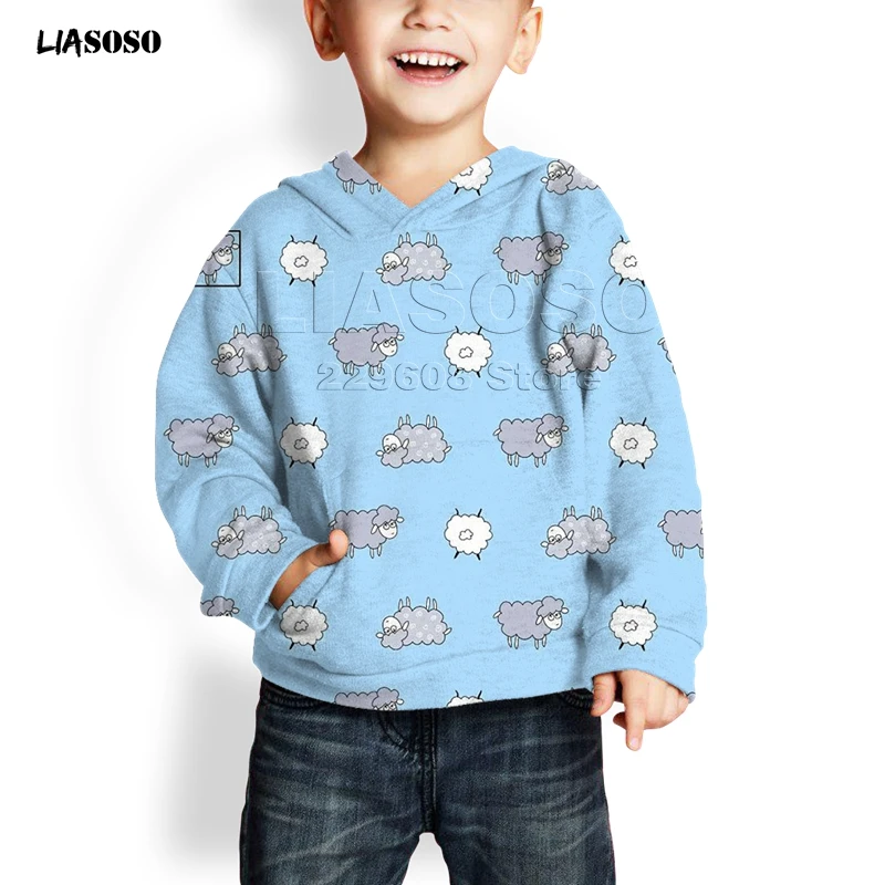 LIASOSO new 3D printing Cute animal collection child Hoodie,Elephant, cat,dog Cute Animal Hoodie streetwear Boy&girl pullover - Цвет: 23