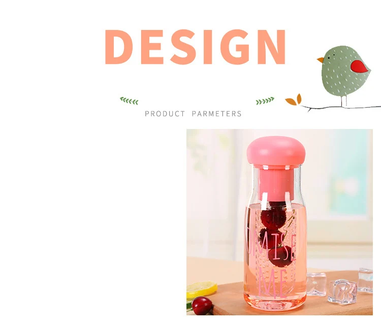 750ml Creative Fruit Drink Juice Bottle Plastic Infuser Outdoor Bottle with Filter Leakproof Sport Hiking Camping Water Bottles
