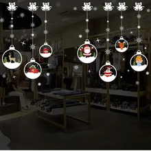 Рождественская Настенная Наклейка Рождество Санта Снеговик олень настенные наклейки магазин витрина стекло окна двери декор наклейка s Articulos De Navidad