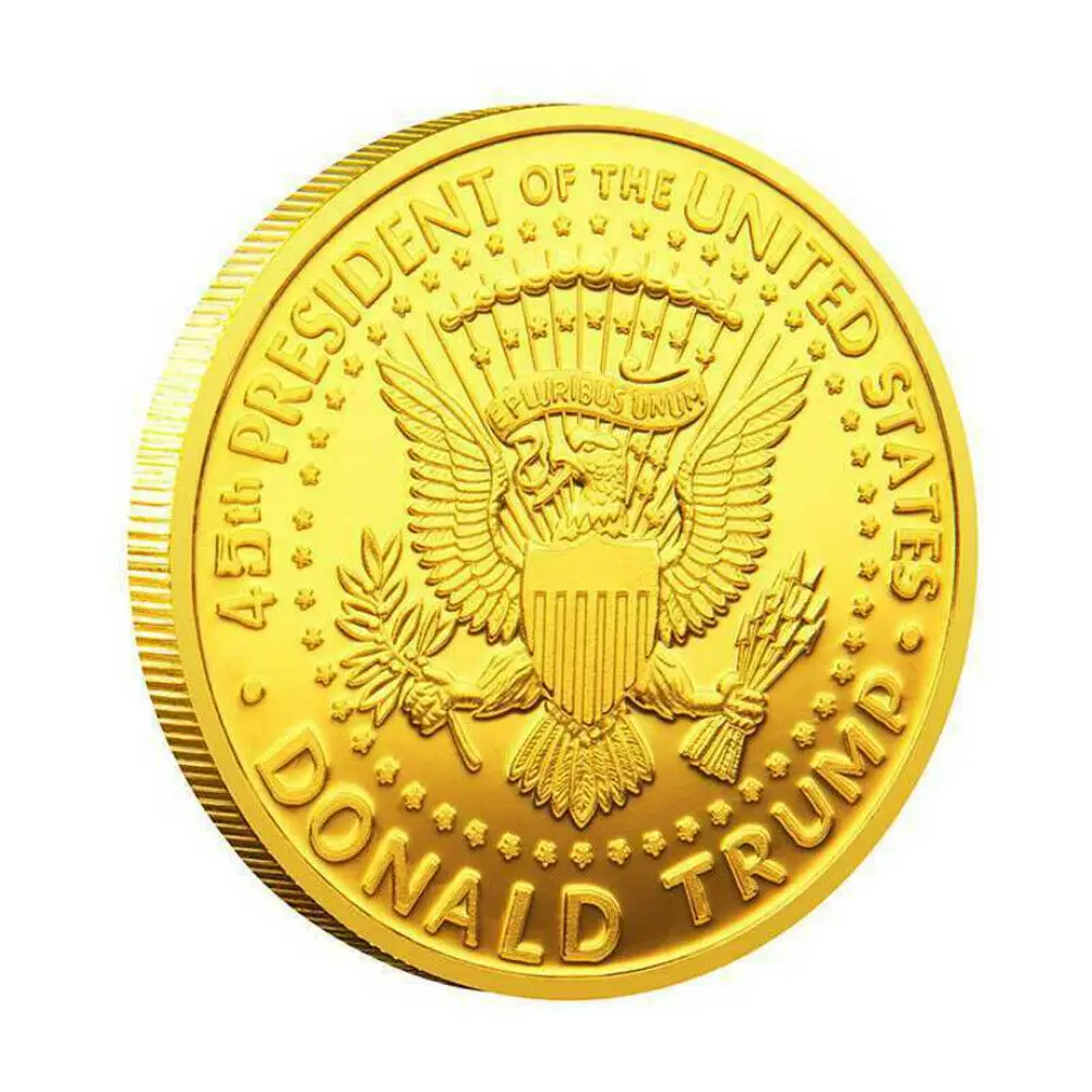 40mm 2018 President Donald Trump Challenge Coin Eagle Presidential Commemorative Coin with Fit Display Case Color : Gold 