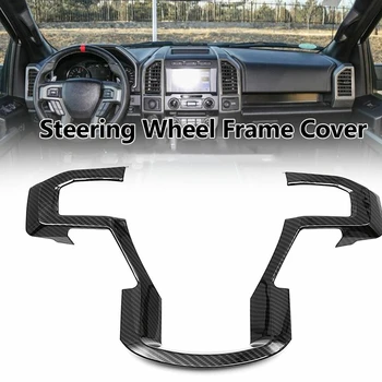 

Car Carbon Fiber Steering Wheel Moulding Panel Cover Trim for Ford F150 2015-2019 Accessories