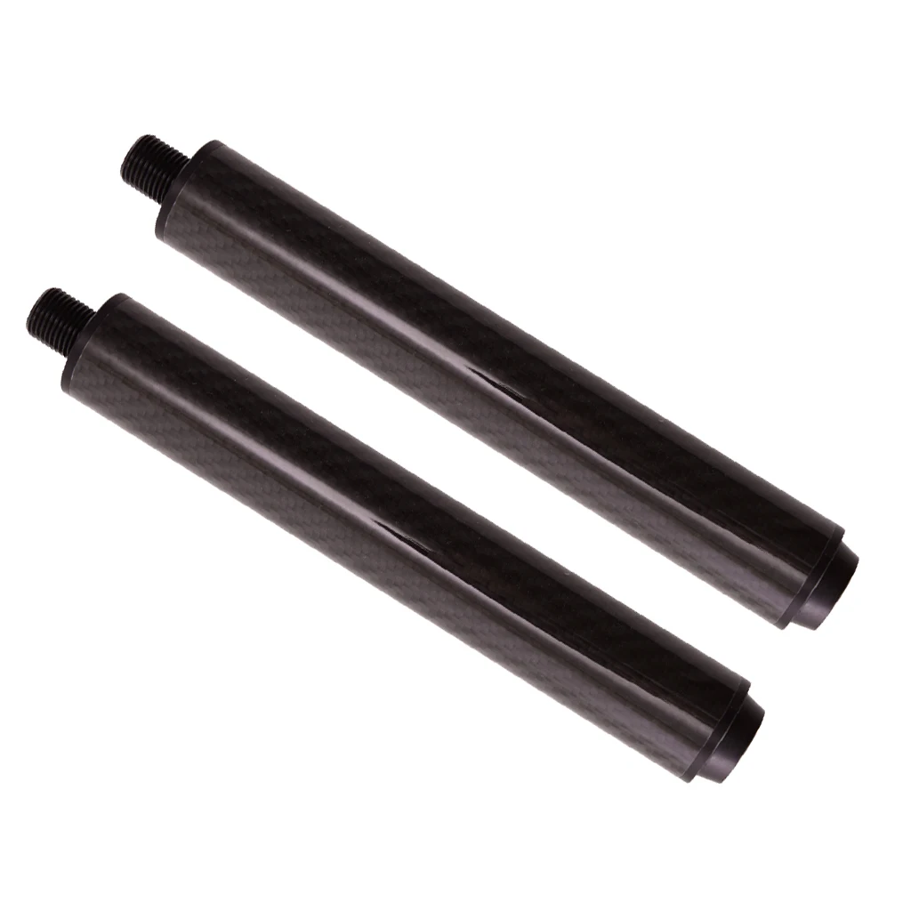2pcs Carbon Fiber Cue Extension Pool Cue Extender For  Billiards Cue
