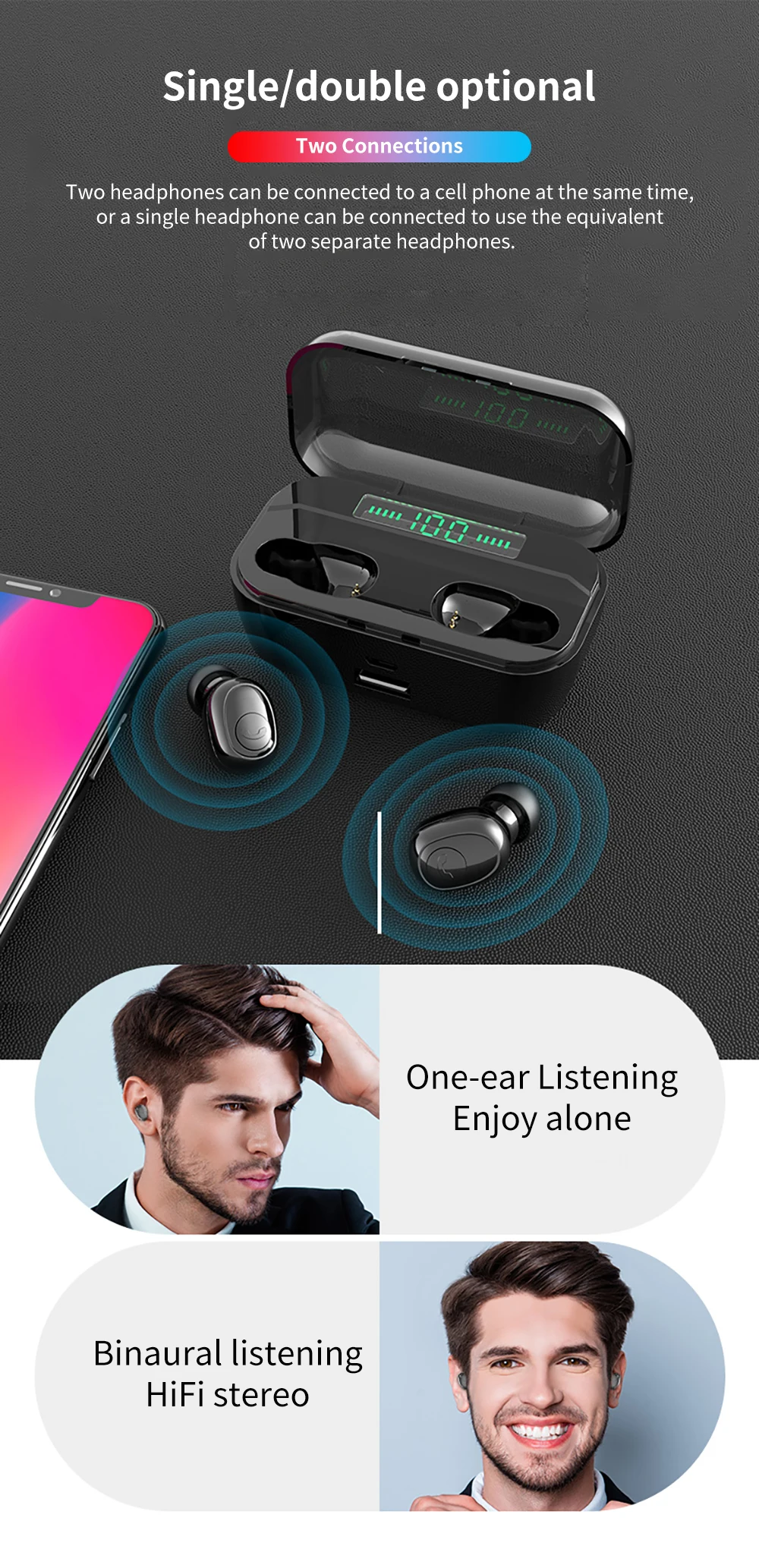 G6S Bluetooth наушники 8D стерео Спортивные Беспроводные наушники TWS 3500 мАч Зарядка Внешний аккумулятор гарнитура с микрофоном водонепроницаемый