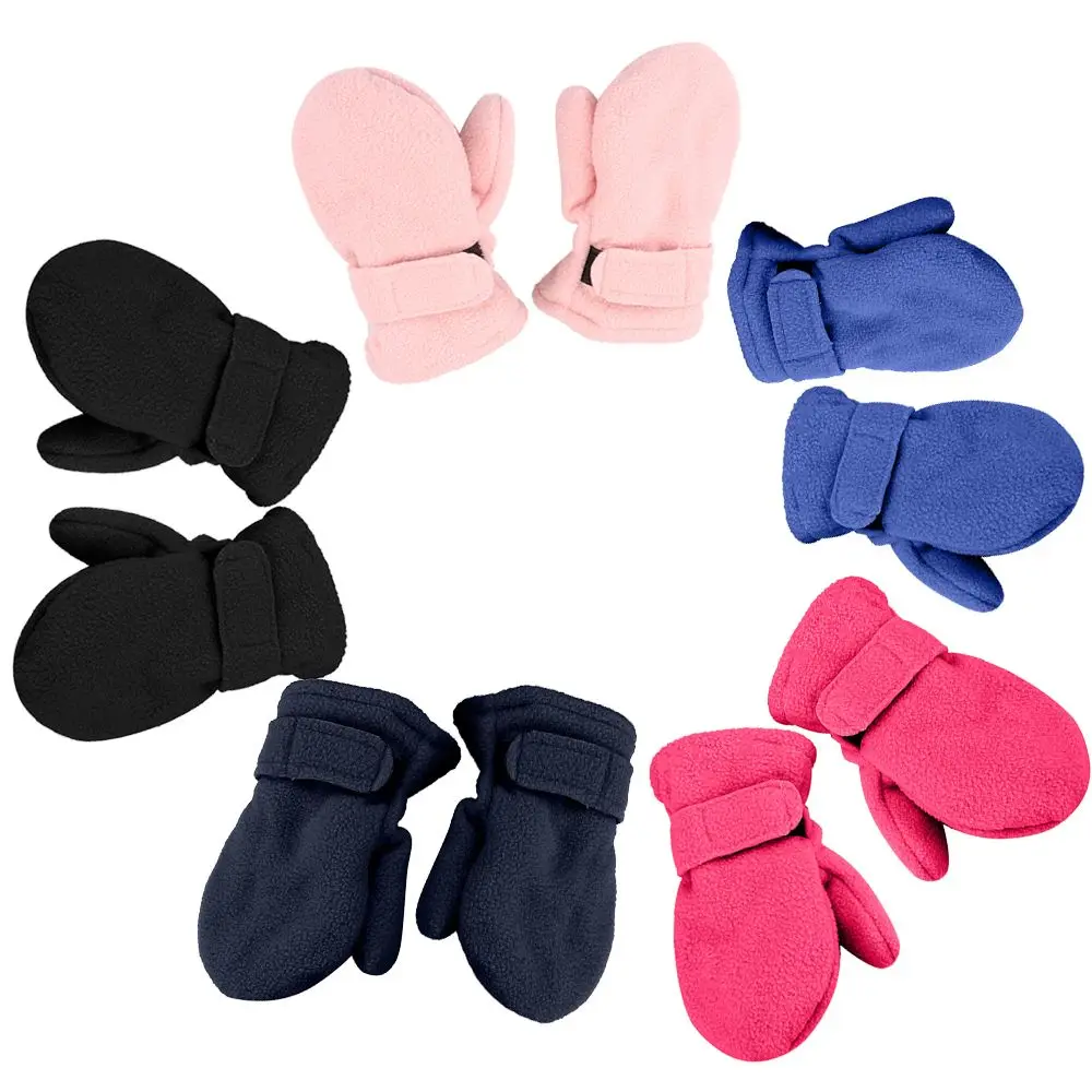 

Fashion Kids Boy Girls Candy Color Winter Mittens Outdoor Hand Warmers Lined with Fleece Childrens Gloves