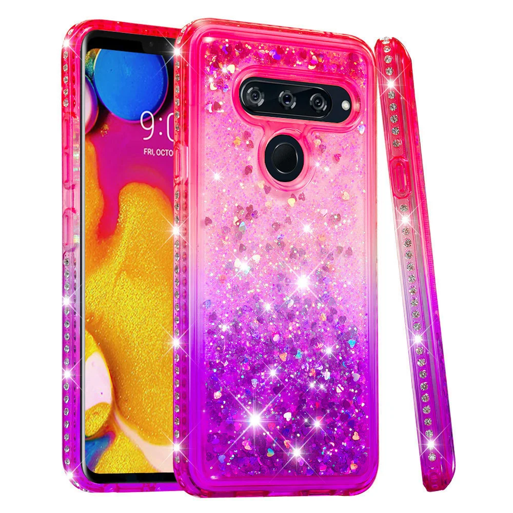 Для LG X Power3 V40 ThinQ Aristo 2 Plus Q Stylus 4 G7 TPU Gradient Quicksand Series Бампер Защитный блестящий чехол