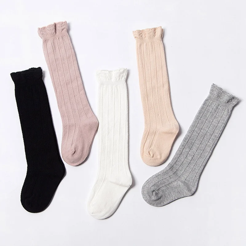 Милые кружевные носки до колена длинные милые гетры для девочек, носки для новорожденных, Infantile, осенние детские носки для новорожденных девочек