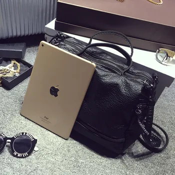 

2020 New Style WOMEN'S Bag Fashion Motorcycle Bag Washing Water Soft Leather Handbag Crossbody Bag