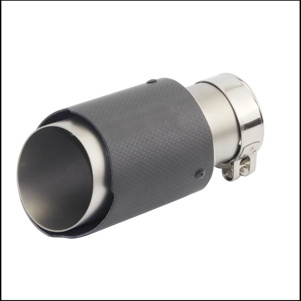  Plain Weave Matte Carbon Car Exhaust System Muffler Plain Tip Tail Pipes Universal Sandblasting Sta