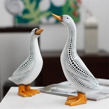 

Arts Animals Figurines Wave Point Duck Statue Resin Art&craft Home Decoration Accessories R3148 Modern Simple Creative Abstract