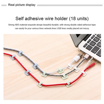

Home Office Car Wire Tie Clip Fixer Organizer Black And White Color Clamp Cord Cable Line Holder Computer USB Line Fastener