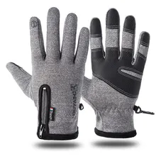 Outdoor Waterproof Gloves Winter Zipper Touch Screen Heated Glove Motorcycle Gloves For Motorcycle Sports Velvet Mountaineering