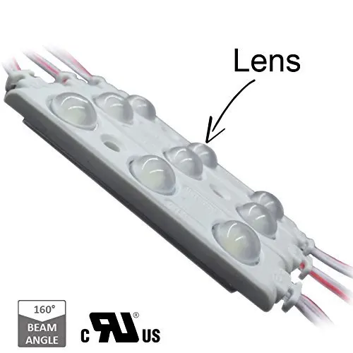 20 шт./лот, 2835 3 светодиодный впрыска светодиодный модуль 12V с объективом Водонепроницаемый IP67, 160 градусов 1,5 Вт белый, СВЕТОДИОДНЫЙ знак, магазин баннер