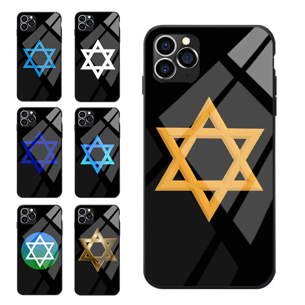 Чехол из закаленного стекла для Samsung A20 50 70 M20 30 S7 S8 S9 S10 LITE Edge PLUS NOTE Star of David Symbol Jew |
