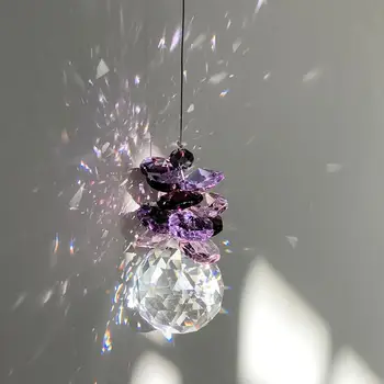 

1 PCs 30mm Crystal Suncatcher Hanging Pendant Handmade Ornament Wedding Decor Rainbow Maker Prisms Home Fengshui Decoration