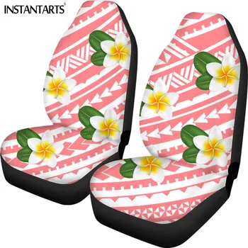 

INSTANTARTS 2pcs/Set Car Seat Cover Hawaii Kanaka Maoli Polynesian Print Thicken Elastic Vehicle Seat Protector Anti-Slip Covers