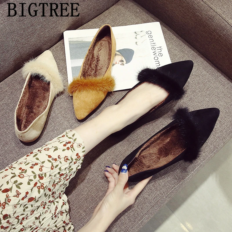 

fur loafers women shoes autumn black flat shoes women comfortable womens shoes fashion schuhe damen kadin ayakkabi chaussure