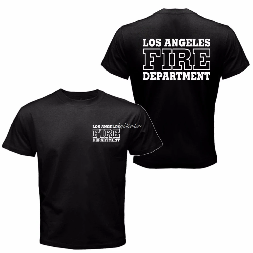 Men's High Quality Tops Hipster Tees Los Angeles Fire Department Search And Rescue San Andreas Movie  Clothing T-Shirt