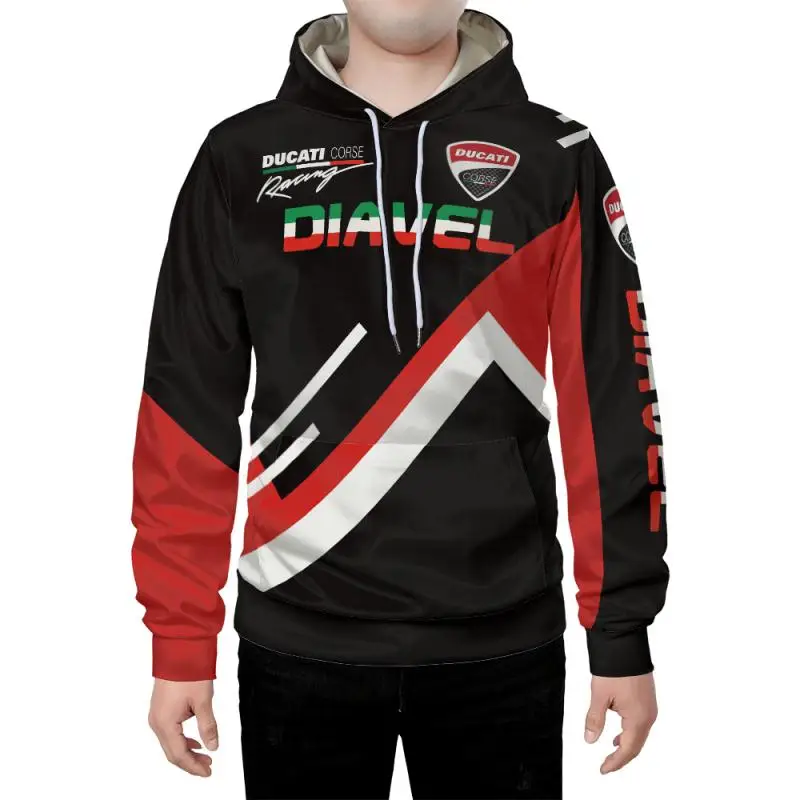 

New 3D digital printed Ducati car logo hoodie plus size 3 D printed plus size sweatskirt
