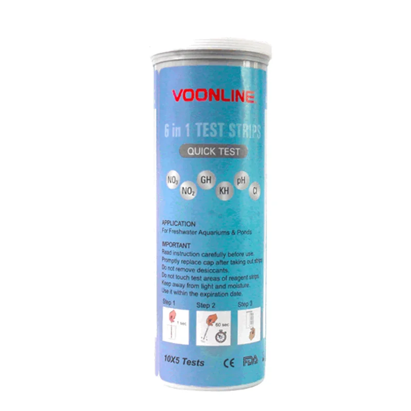 Voonly 6 In 1 Ph試験紙 高品質の淡水液 Gh アンモニア 窒素 亜酸化窒素 No2検出試薬 Kh 水質検査 Aliexpress