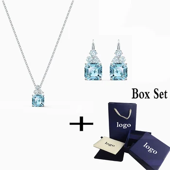 

SWA 2020 New Design Blue Square Crystal Necklace Set, With Excellent Quality And Precision Is Ideal For Elegant And Unique Weddi