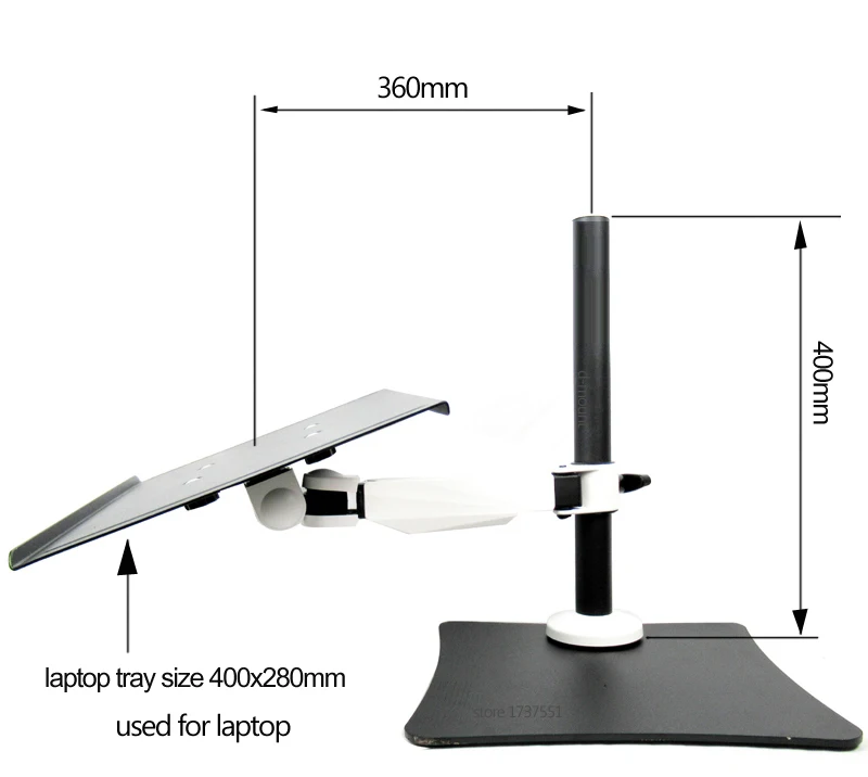 40 см Высота 10 кг большая металлическая основа 1"-17" настольная подставка для ноутбука компьютерный кронштейн держатель с поддоном для мыши Черный Полный ход - Цвет: DL-TLP15-S