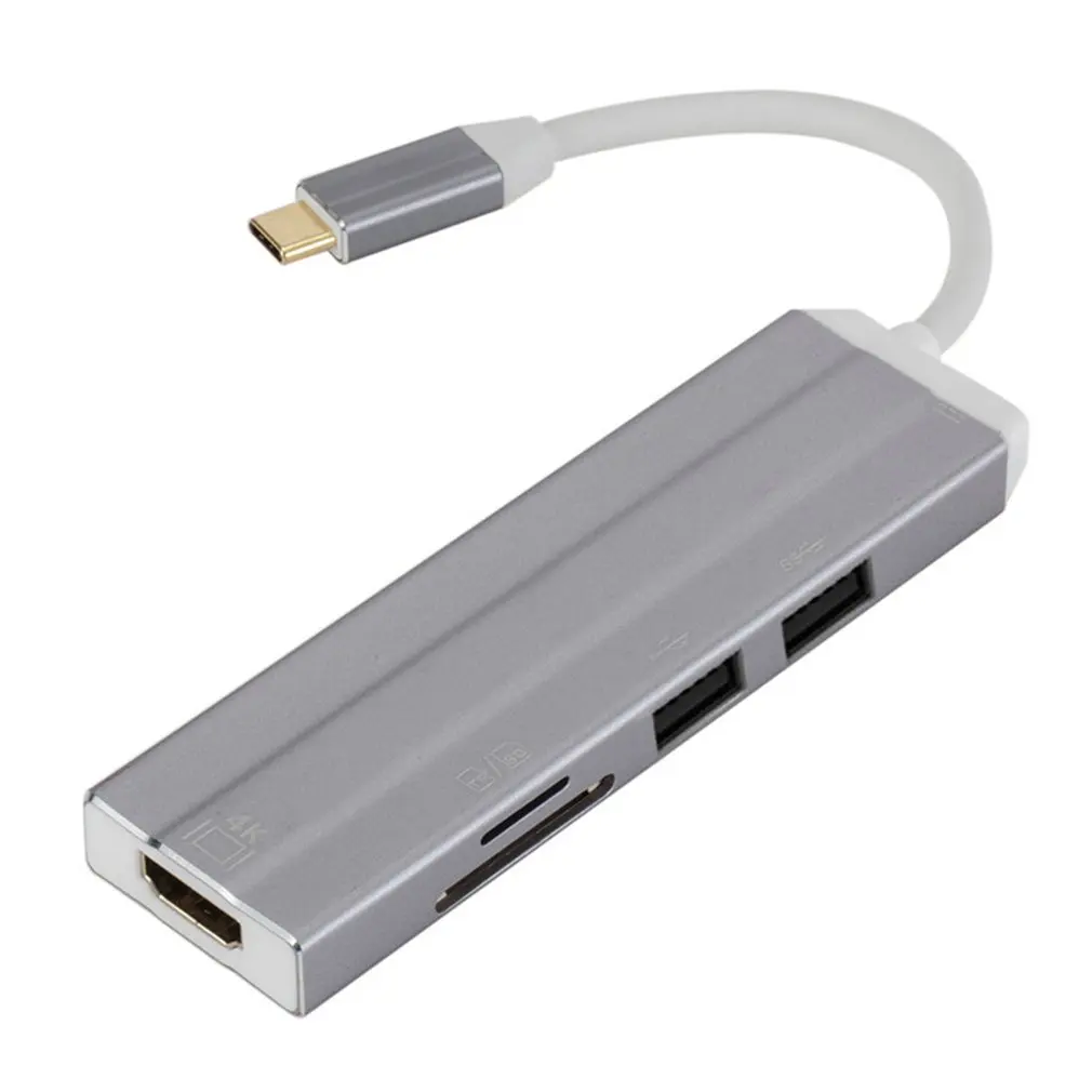 6 в 1 USB-C концентратор 4K HD видео аудио кабель адаптер Тип C к HDMI usb 3,0/usb 2,0 с SD/TF кардридер Тип C USB концентратор