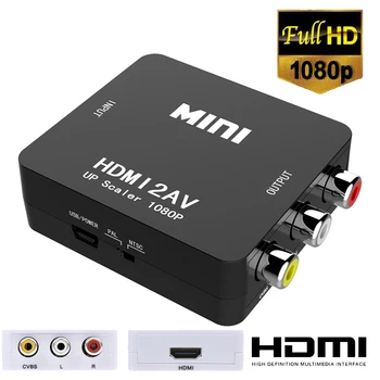 

Amkle HDMI to AV Adapter HDMI RCA CVBS Converter 1080P Video HDMI2AV Adapter Support NTSC PAL Switch