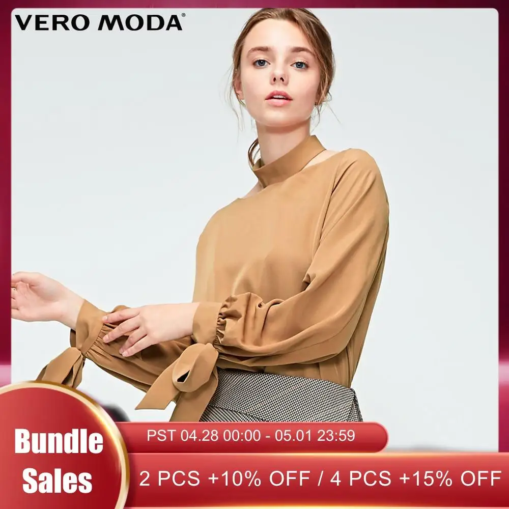 

Vero Moda Women's Lace-up Cuffs Two-tiered Fabric Chiffon Shirt | 319151503