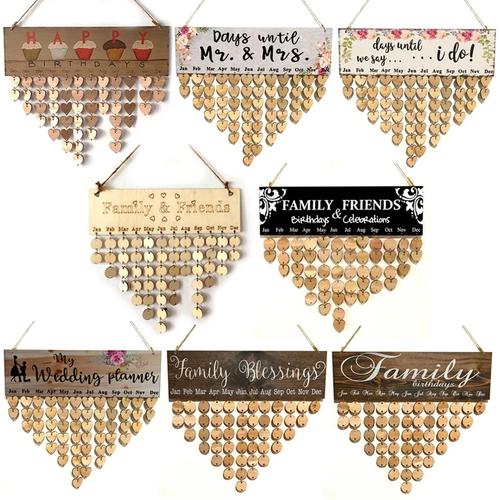 Family birthday calendar wall hanging birthday reminder calendar 